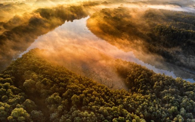 October over the wilderness I can just hardly describe the mystical atmosphere of the untouched parts of the alluvial area at dawn. However, I enjoy the time spent there even more. I like to get lost in the forests of the Danube, or get a wider view of these places from above. Danube Floodplains Protected Landscape Area, Great Rye Island, Slovakia.