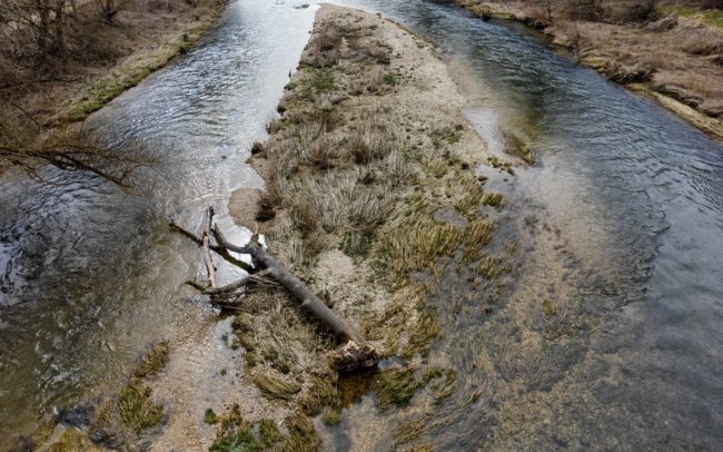 Egy sziget (a DE125-ös) a Duna felső folyásáról Sigmaringen és Sigmaringensdorf között.