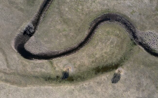 Az Ipoly folyó szabályozatlan szakaszának ártere és annak csodálatos kanyarulatai Tesmagnál, Ipolyság mellett.