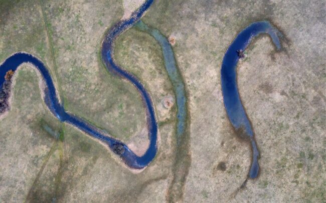 Az Ipoly folyó szabályozatlan szakaszának ártere és annak csodálatos kanyarulatai Tesmagnál, Ipolyság mellett.