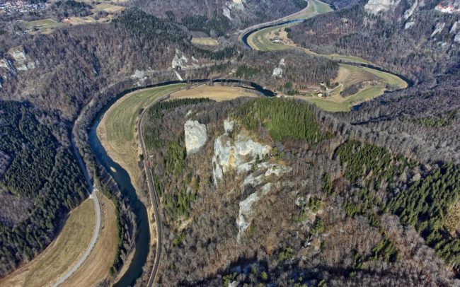 The Danube valley in Germany near the Buchhalde-Upper Danube Valley nature reserve.