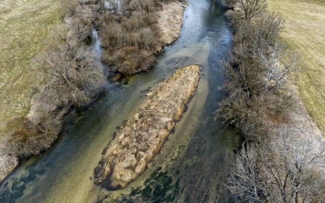 The islands DE006 and DE130 (in the photo) are located in a natural winding loop of the Danube between Sigmaringen and Sigmaringendorf. Renaturalization measures were carried out here about 10 years ago. The islands were developed by the connection of a former old arm.